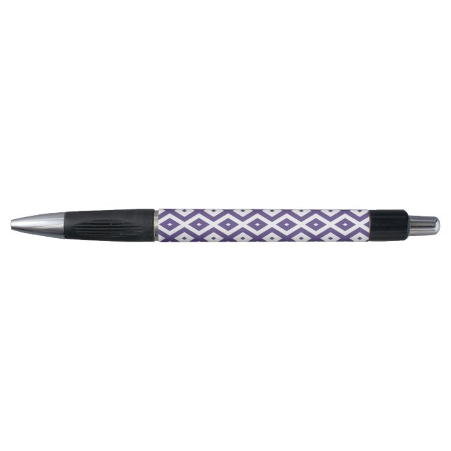 Stylo Motif diamant ultra violet et blanc (Devant)