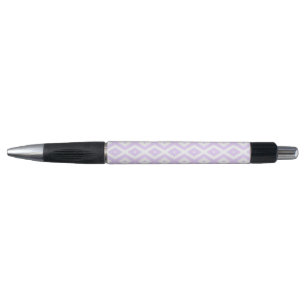 Stylo Motif diamant violet lilas et blanc