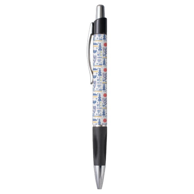 Stylo Motif d'oiseau d'hiver d'art populaire (Haut (Vertical))