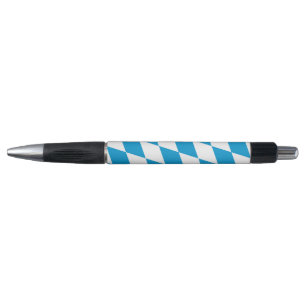 Stylo Motif Drapeau Diamant Bavière bleu et blanc