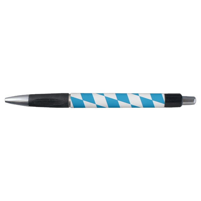 Stylo Motif Drapeau Diamant Bavière bleu et blanc (Devant)