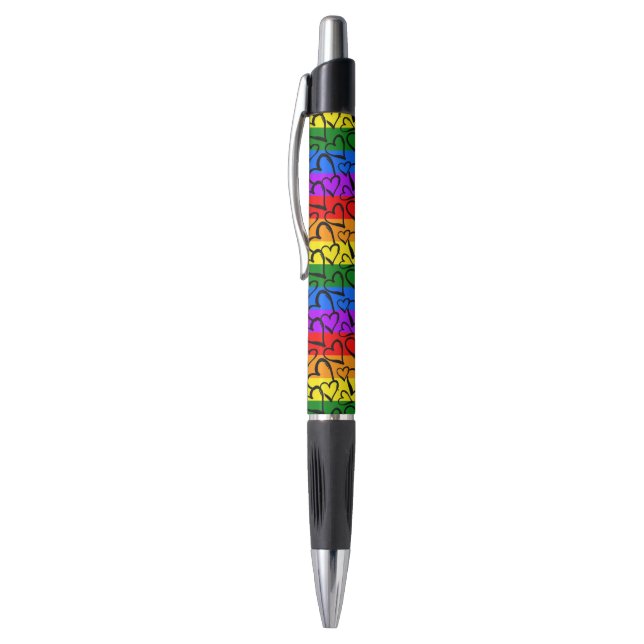 Stylo Motif du coeur arc-en-ciel (Haut (Vertical))