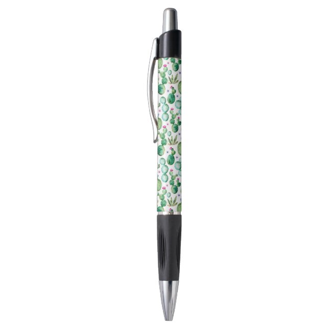 Stylo Motif d'usines de cactus d'aquarelle (Haut (Vertical))