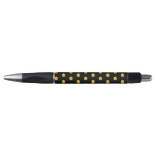 Stylo Motif élégant de confettis dorés sur fond noir