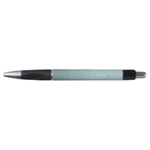 Stylo Motif en cuir vert Aqua Classé Personnalisé