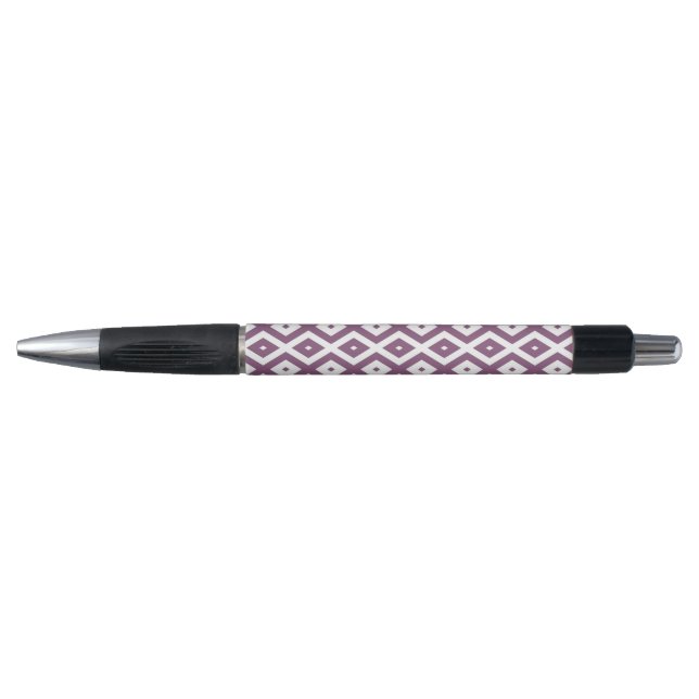 Stylo Motif en diamant blanc et mauve (Devant)