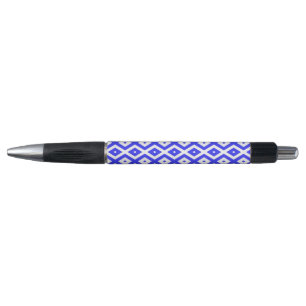 Stylo Motif en diamant bleu et blanc