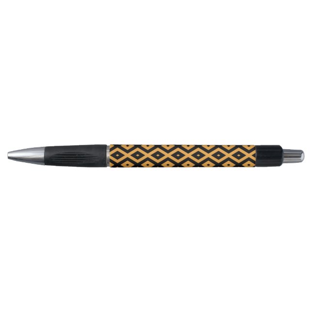 Stylo Motif en diamant jaune et noir (Devant)