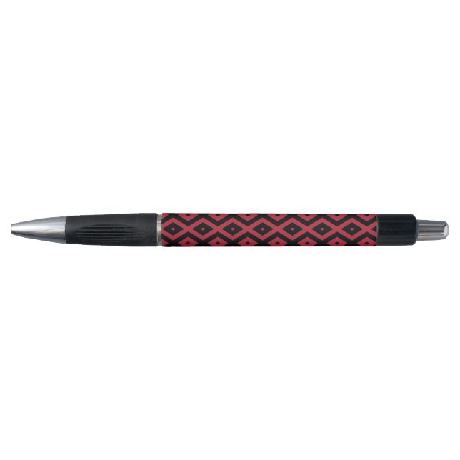 Stylo Motif en diamant rouge et noir (Devant)