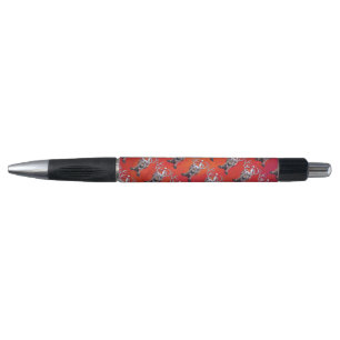Stylo Motif Festif Reindeer Sur Rouge