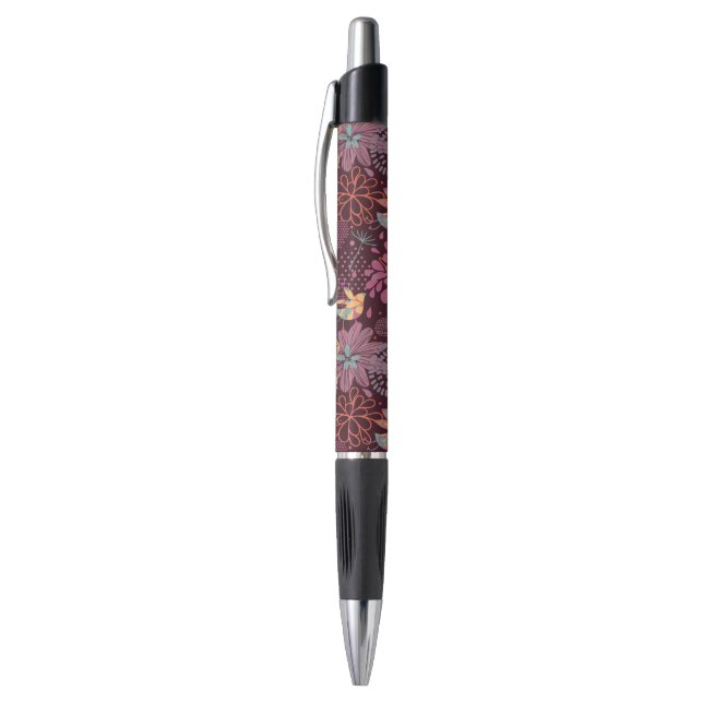 Stylo Motif floral abstrait avec des oiseaux (Haut (Vertical))