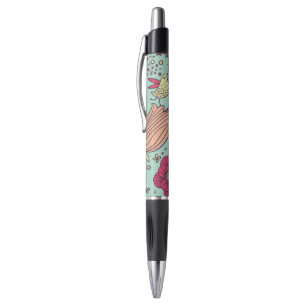 Stylo Motif floral de bande dessinée avec des oiseaux