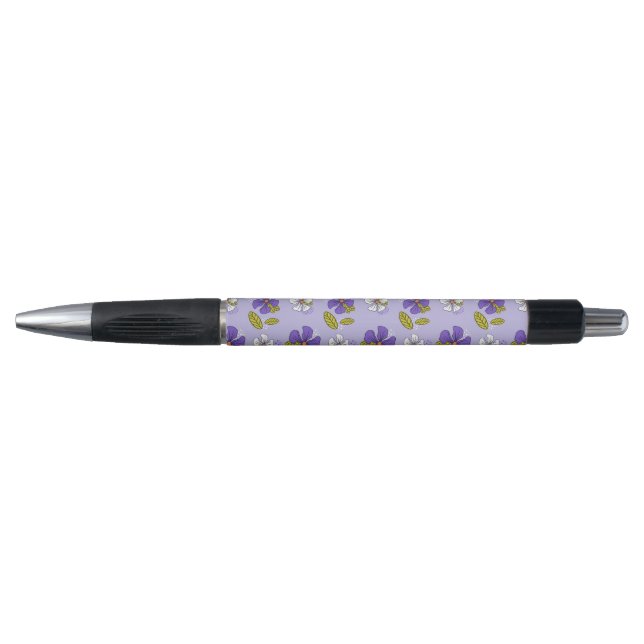 Stylo Motif floral de printemps en violet (Devant)
