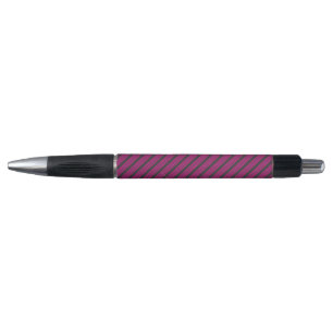 Stylo Motif Fuchsia et charbon de bois cinq bandes