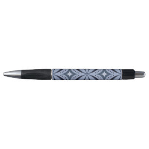 Stylo Motif géométrique bleu de style rétro