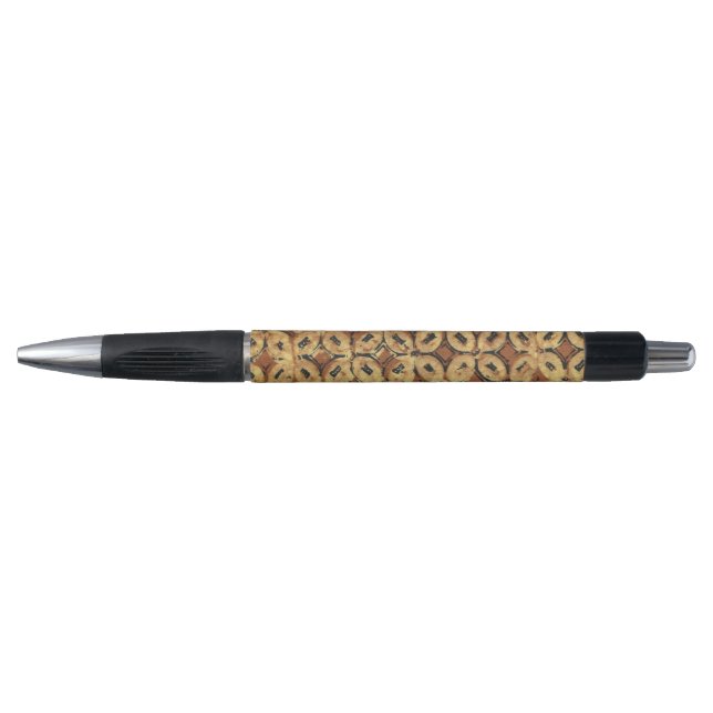 Stylo Motif géométrique de batik de grains de café vinta (Devant)