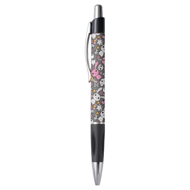 Stylo motif gris de kawaii (Haut (Vertical))