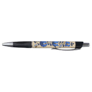 Stylo Motif hongrois de broderie, "Matyó" - bleu