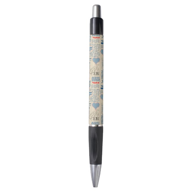 Stylo Motif nautique de journal (Devant (Vertical))