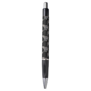 Stylo Motif noir animal léopard simple