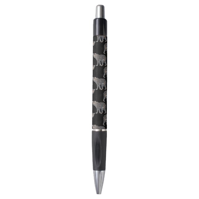 Stylo Motif noir animal léopard simple (Devant (Vertical))