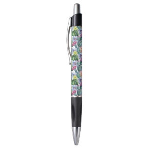 Stylo Motif peint à la main de cactus d'aquarelle