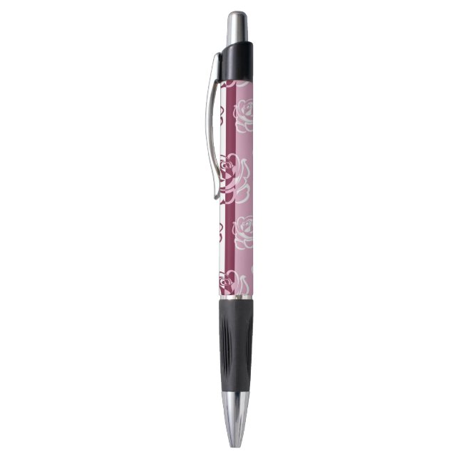 Stylo Motif rayé avec des roses (Haut (Vertical))