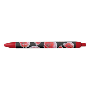 Stylo Motif Red White Poppies