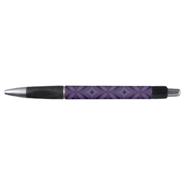 Stylo Motif Rétro de Couleur Violet Foncé (Devant)