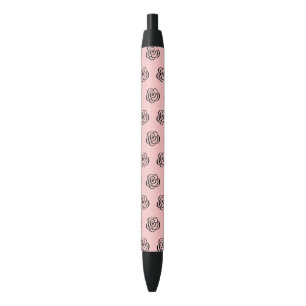 Stylo Motif rose et noir