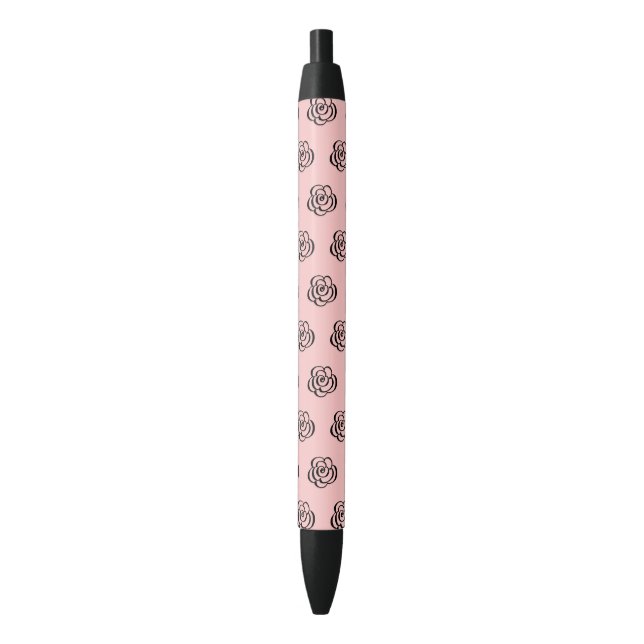 Stylo Motif rose et noir (devant Vertical)