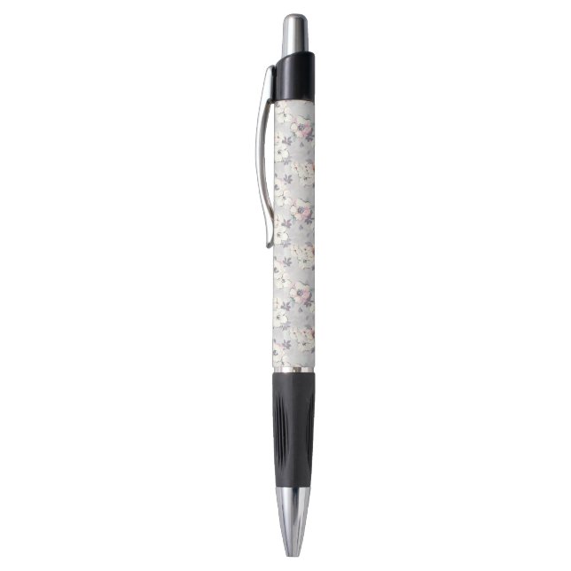 Stylo Motif rose mou d'aquarelle du monogramme | (Haut (Vertical))