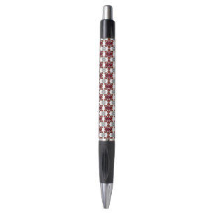 Stylo Motif rouge et blanc