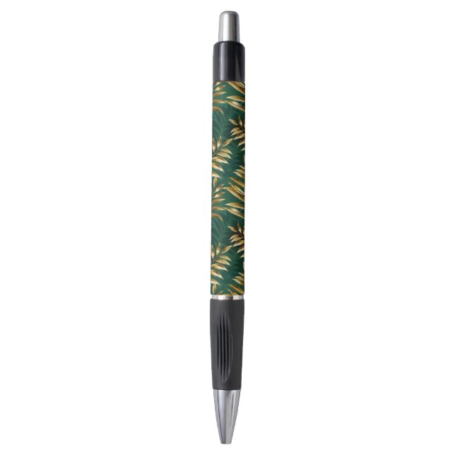 Stylo Motif sans couture avec des fougères dorées (Devant (Vertical))
