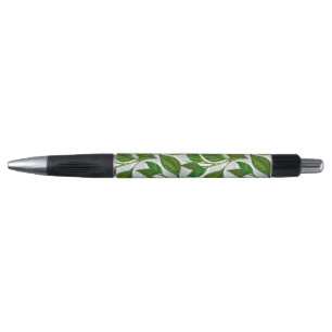 Stylo Motif sans couture avec Feuilles de thé vert