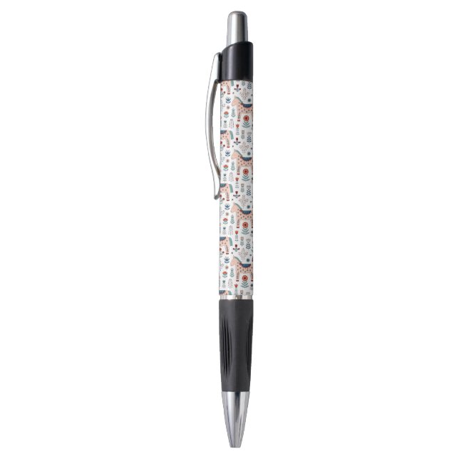 Stylo Motif scandinave d'art populaire de cheval (Haut (Vertical))