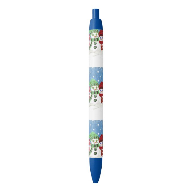 Stylo motif Snowmen (devant Vertical)