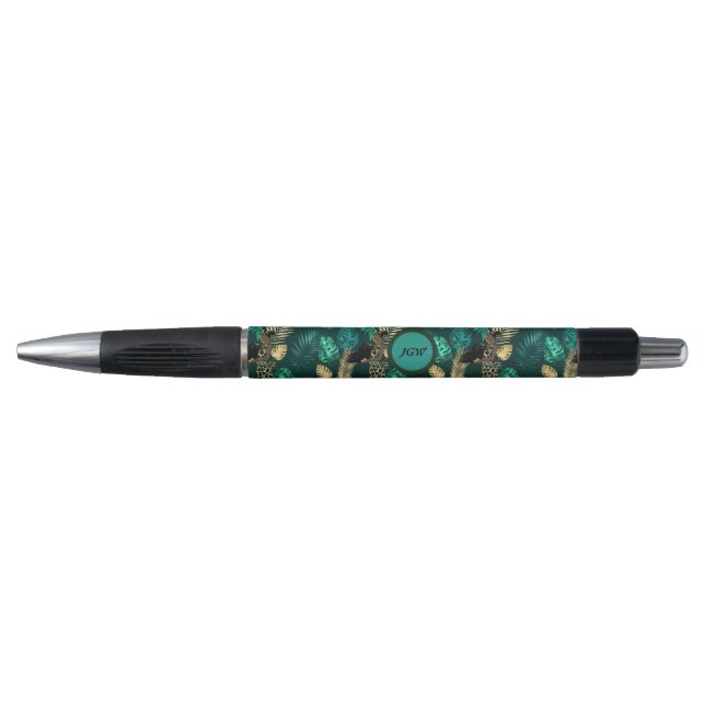 Stylo Motif turquoise bleu et or (Devant)