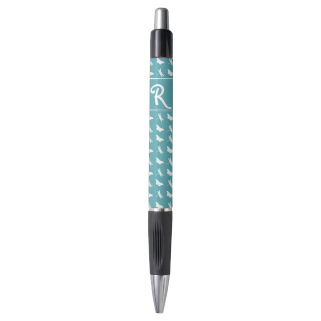 Stylo Motif turquoise de papillon et de libellule (Devant (Vertical))