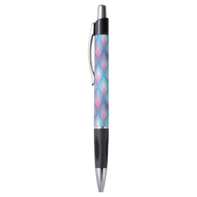 Stylo Motif turquoise et rose de pétale (Haut (Vertical))