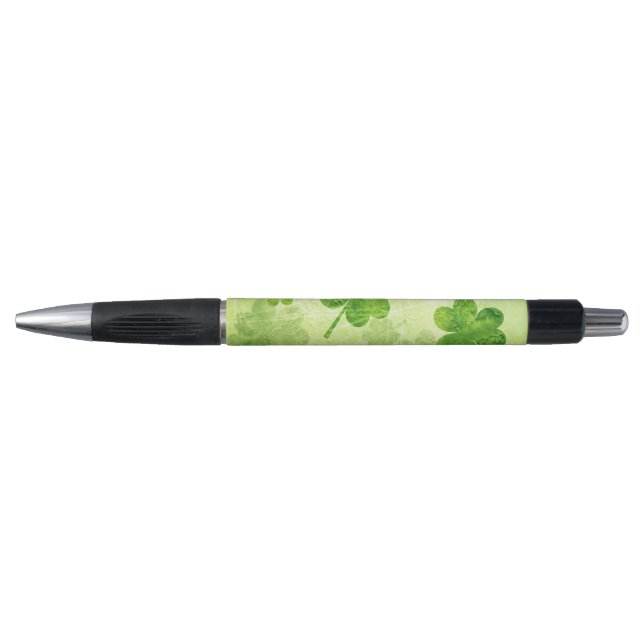 Stylo Motif vert de shamrock (Devant)