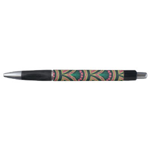 Stylo motif vert en forme de coque