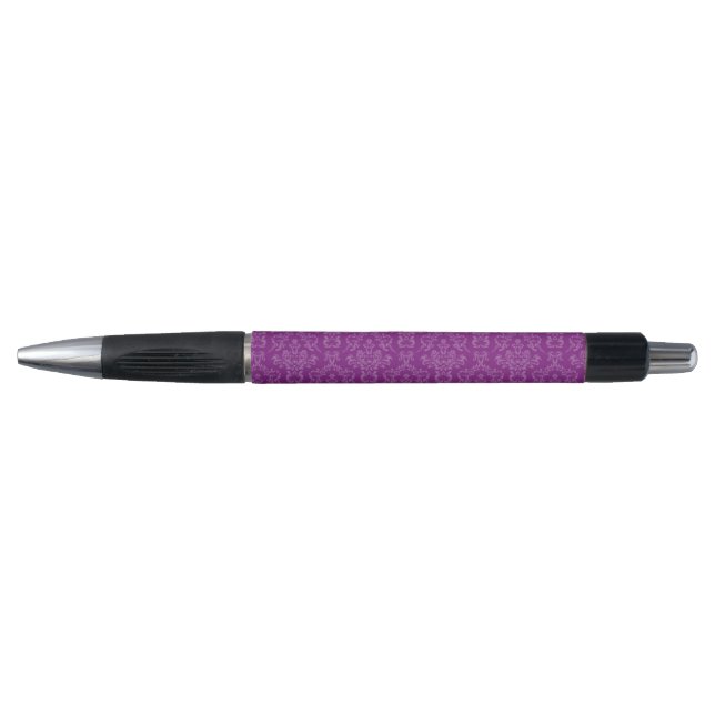 Stylo Motif violet damassé vintage (Devant)