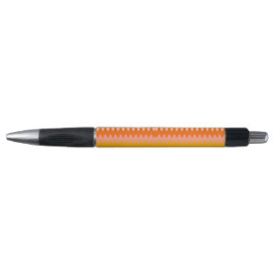 Stylo Motif Zig Zag Jaune, Orange et Blanc Moderne
