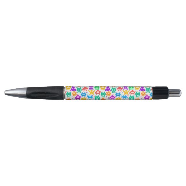 Stylo Motifs de monstres pixelisés colorés mignons (Devant)