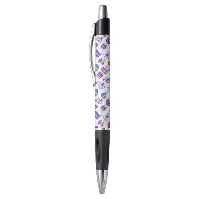 Stylo Motifs d'icônes arc-en-ciel colorées (Haut (Vertical))