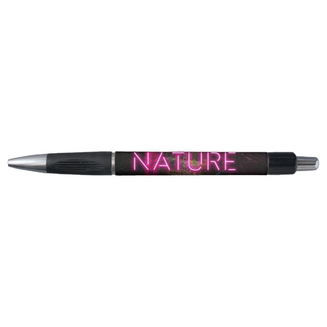 Stylo Mystère forêt d'épinette nature néon magenta signe (Devant)