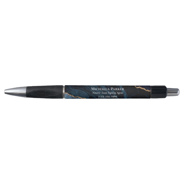 Stylo Navy bleu agate stylée professionnelle affaires (Devant)