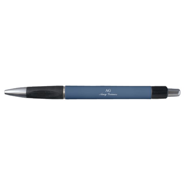 Stylo Navy Blue Personalized Name Pen Elegant Style (Devant)