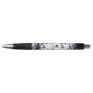 Stylo Nocturne florale Aquarelle marine Logo personnalis